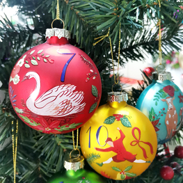 Christmas Colorful Hanging Glass Flat Ball