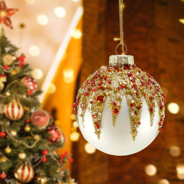 Wholesale Shiny Glass Hanging Christmas Ball for Home Decoration