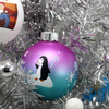 Custom Christmas Decoration With Decals Hanging Glass Balls 