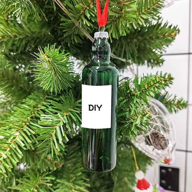 Creative DIY Christmas Ornament – Mini Glass Bottle Hanging Decoration for Personalized Holiday Décor