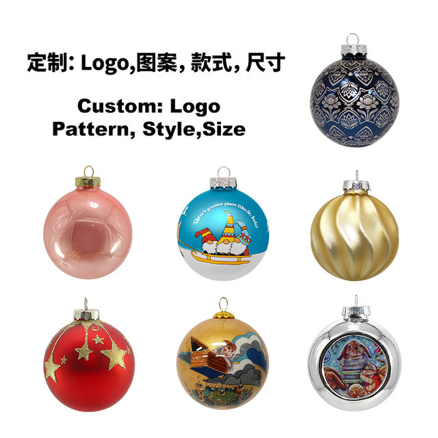 Printed Christmas Glass Balls Decoration