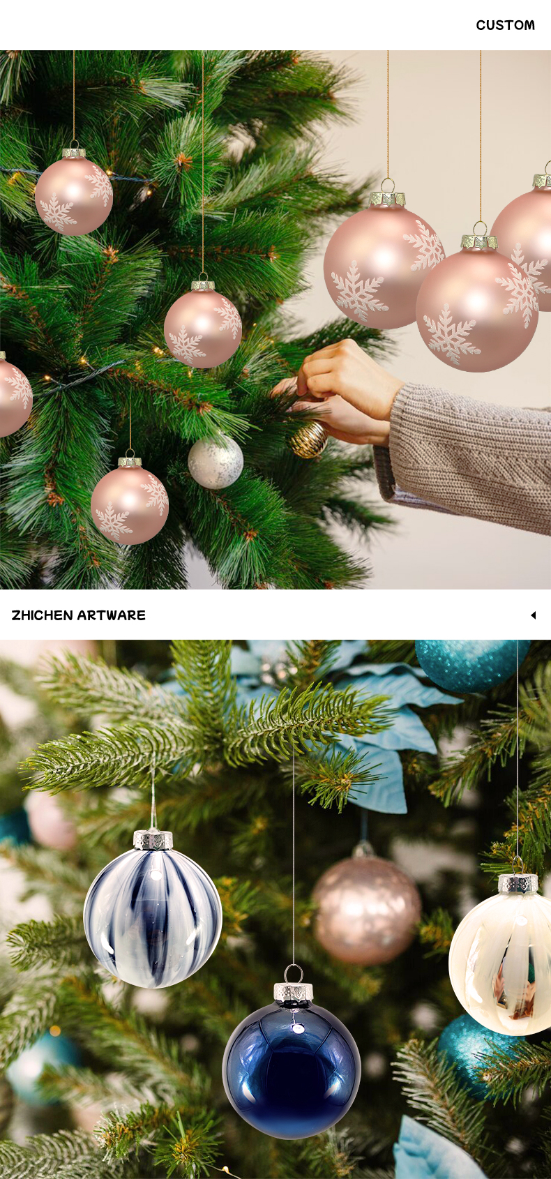 Printed Christmas Glass Balls Decoration