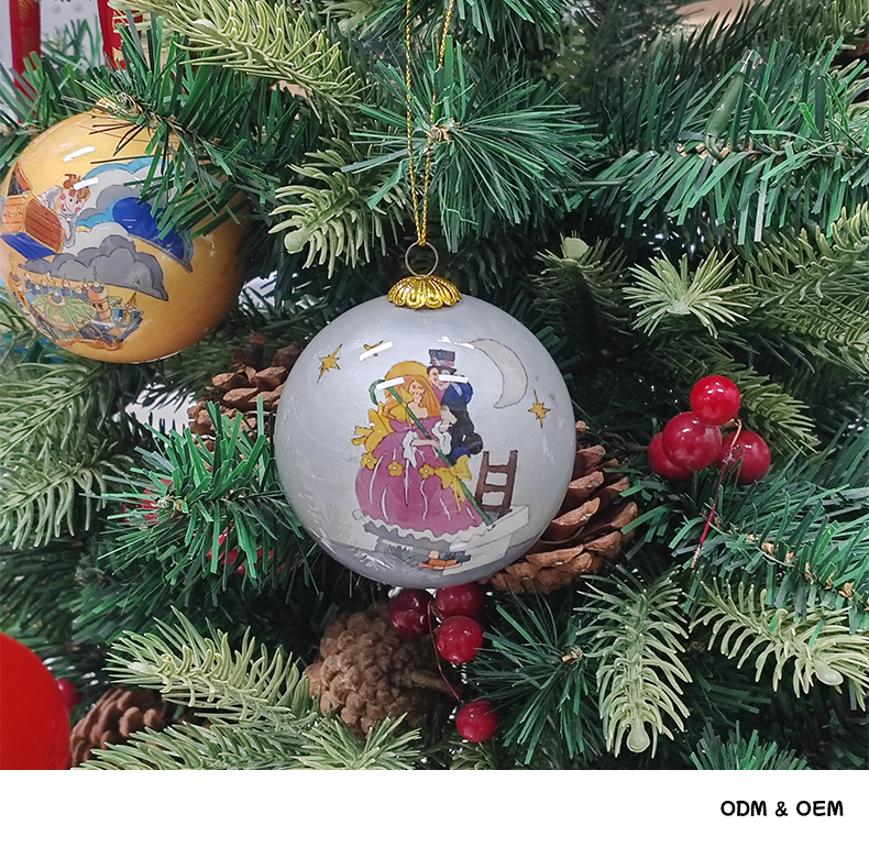 Colorfully Painted Christmas Glass Ball 