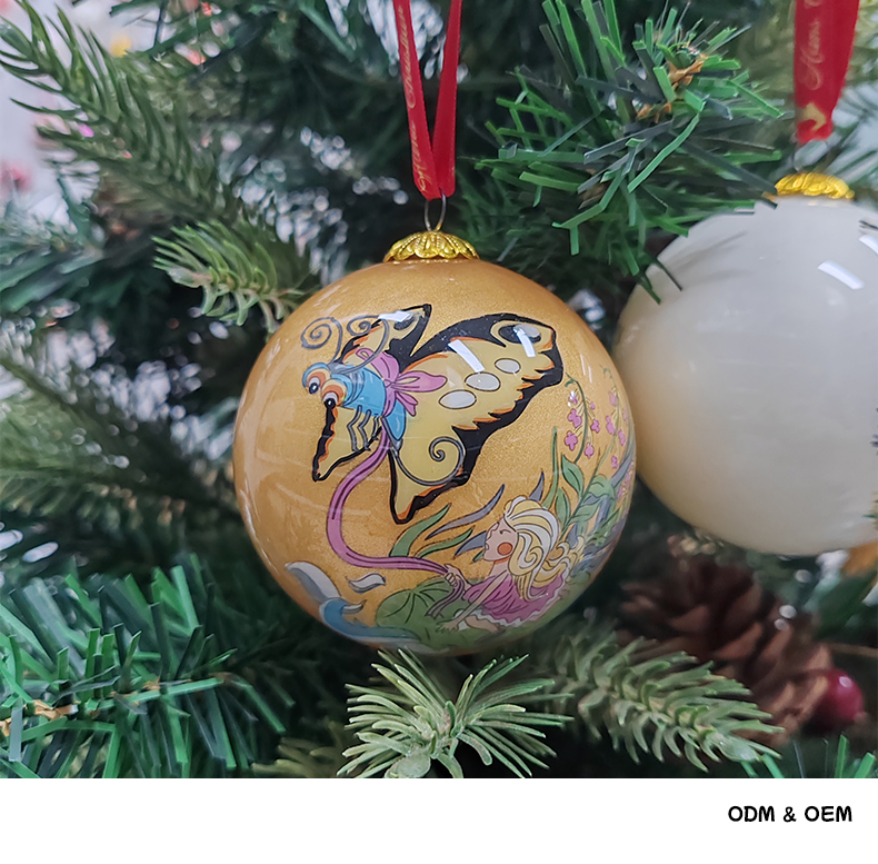 Colorfully Painted Christmas Glass Ball 