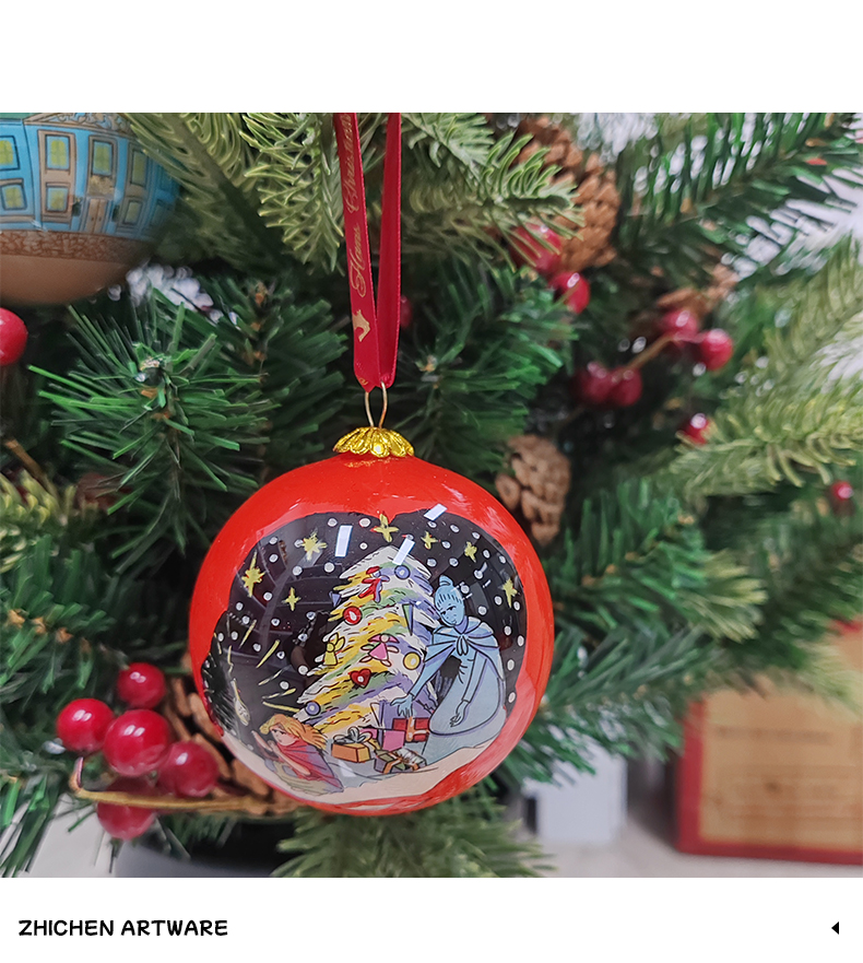 Colorfully Painted Christmas Glass Ball 